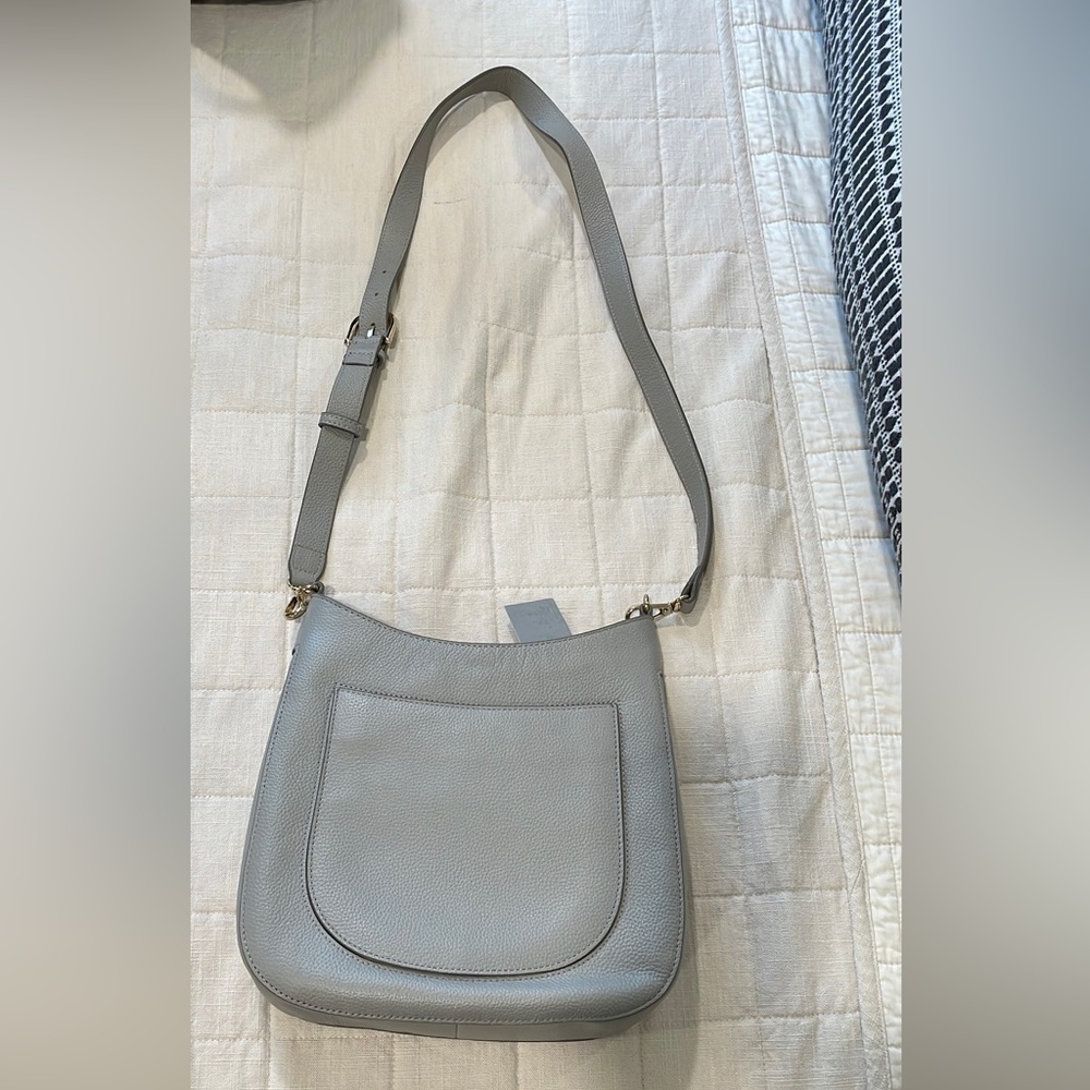 Nordstrom Gray Leather Crossbody
